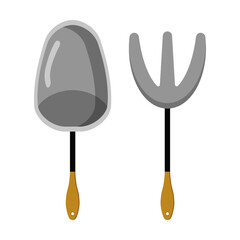 Vector illustration of tools for garden. Elements isolated on white background. Illustration in flat style. Sticker for calendar or notebook.