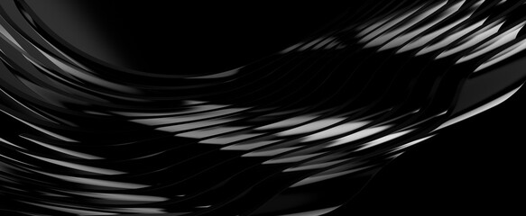 Naklejka premium Abstract black wave paper cut design. Background for banners, posters, flyers, book covers