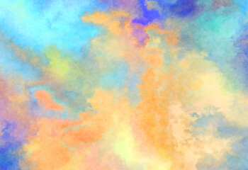 Modern brush strokes painting. Soft color painted illustration of soothing composition for poster, wall art, banner, card, book cover or packaging. Watercolor abstract painting with pastel colors.