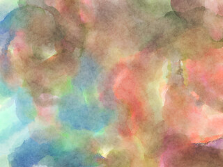 Modern brush strokes painting. Soft color painted illustration of soothing composition for poster, wall art, banner, card, book cover or packaging. Watercolor abstract painting with pastel colors.