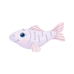 Cute little fish character.Cartoon vector graphic.