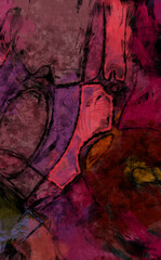 Expressive brushed painting on canvas. Chaotic painting. Brushed Painted Abstract Background. Brush stroked painting. Chaos wall art. Artistic vibrant and colorful wallpaper.