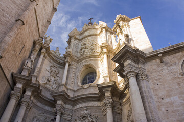 Fototapeta na wymiar Fragment of Church of Sant Joan del Mercat in Valencia, Spain 