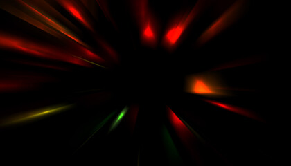 Explotion of glowing star. Dynamic colorful background image. Glow lights wallpaper. Vibrant template for your design.