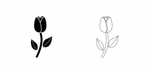 Tulip icon vector isolated on white background.