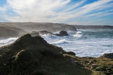 Rocky Scotish coastline near Mangersta, Isle of Lewis, UK