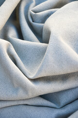 cement colored linen fabric in motion