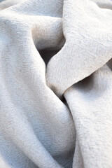 raw linen fabric in motion