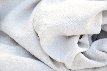 raw linen fabric in motion