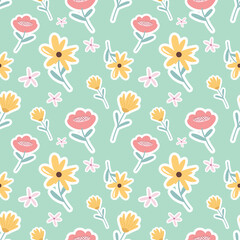 cute florals seamless design for fabric or wallpaper 