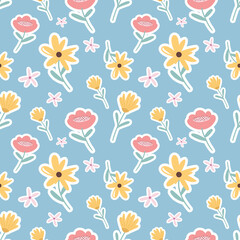 cute florals seamless design for fabric or wallpaper 