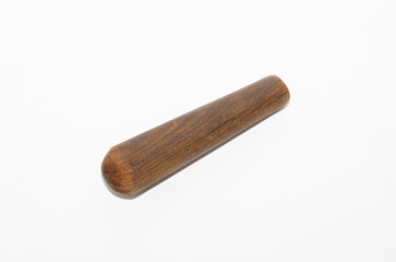 Wooden pestle isolated on white background 