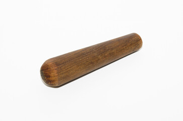 Wooden pestle isolated on white background 