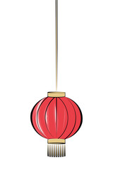 Isolated hanging red asian lamp Vector