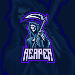 Fototapeta na wymiar reaper skull mascot esport logo design