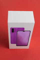 White cell phone box on the background