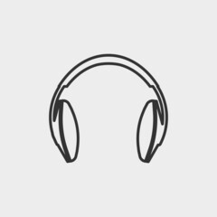 Headphones vector icon illustration sign