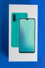 White cell phone box on the background