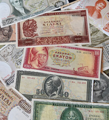 billetes de banco de Grecia