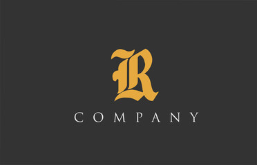 vintage letter R alphabet design. Creative logo icon template for company