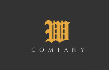 vintage letter W alphabet design. Creative logo icon template for company