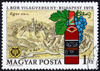 Postage stamp Hungary 1972 Eger, 17th century view