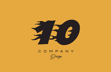 yellow 10 number logo icon design. Creative template for company