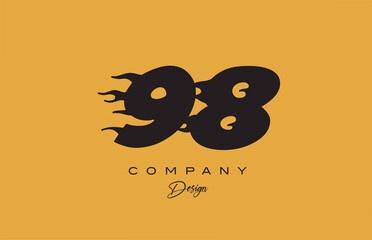 yellow 98 number logo icon design. Creative template for company