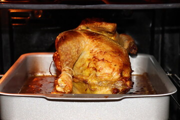 Capon in the oven