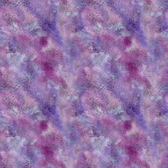 Abstract dark blue and purple stained wet watercolor seamless pattern. Magic violet night sky watercolour texture for textile, wrapping paper, cover, surface, design