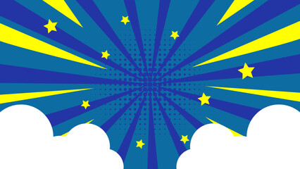 sky with stars comic background