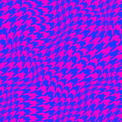 Warped optical houndstooth pattern. Vector seamless pattern