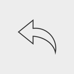 Back arrow vector icon illustration sign