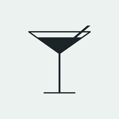 Cocktail vector icon illustration sign