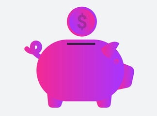 Pink Piggy Bank Vector Art