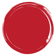 Circle brush stroke vector isolated on white background. Red enso zen circle brush stroke. For stamp, seal, ink and paintbrush design template. Grunge hand drawn circle shape, vector illustration