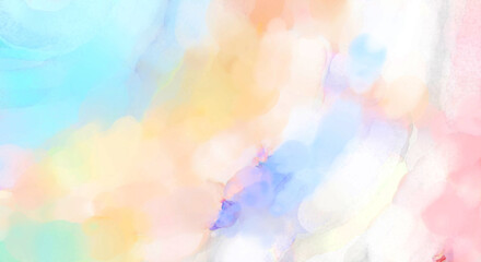 Soft watercolor wallpaper. Artistic painting with softly brushed colors. Pastel colors dabbed background. Painted abstract wall art.