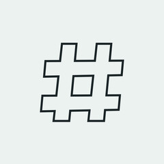 Hashtag vector icon illustration sign