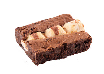 chocolate cake isolated on white