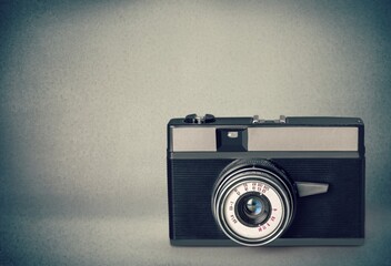Classic vintage Camera on the colored background