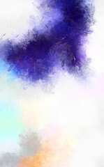 Abstract background of colorful brush strokes. Brushed vibrant wallpaper. Painted artistic creation. Unique and creative illustration.