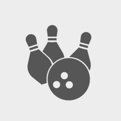 Bowling vector icon illustration sign