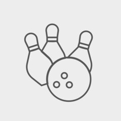 Bowling vector icon illustration sign