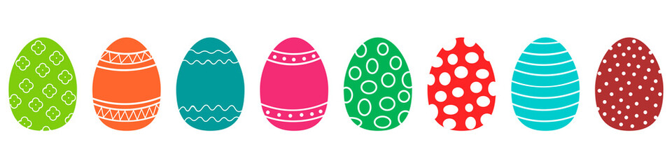 Eggs border. Easters design. Use for banner, trim, ribbon