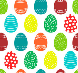 Seamless pattern of colorful Easter eggs.