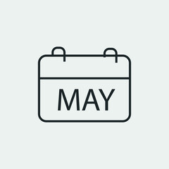 May calendar vector icon illustration sign