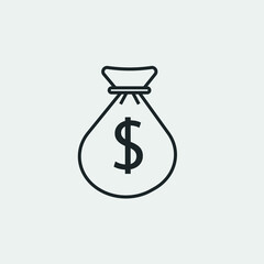 Money bag vector icon illustration sign