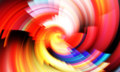 Obraz premium Revolving Light show background. Ethereal energetic swirl rotation with vivid colors. Colorful vibrant motion illustration. Promotional background. Celebration graphic.
