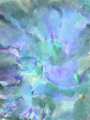 Modern brush strokes painting. Soft color painted illustration of soothing composition for poster, wall art, banner, card, book cover or packaging. Watercolor abstract painting with pastel colors.