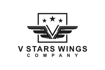 Initial / Monogram V with Wings logo design inspiration